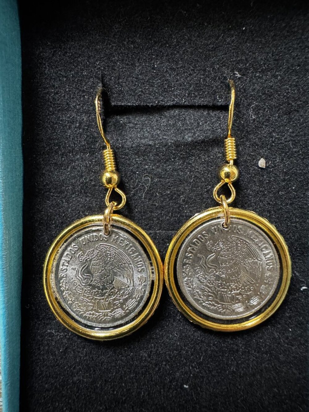 1979 Mexican 10 Centavos Coin Earrings | Handcrafted Resin Mexican Coin Jewelry
